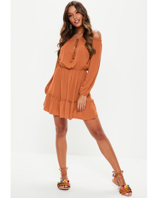 bardot tassel dress