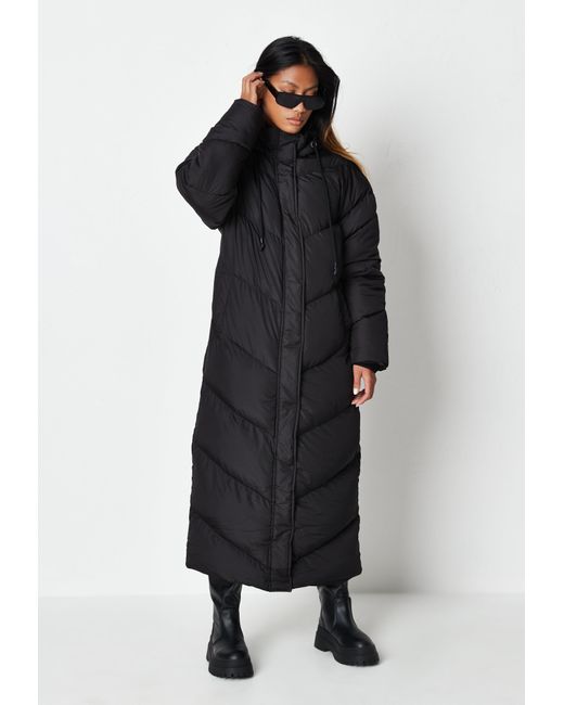 black puffer maxi coat