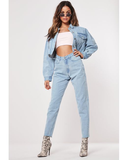 light blue mom jeans high waisted
