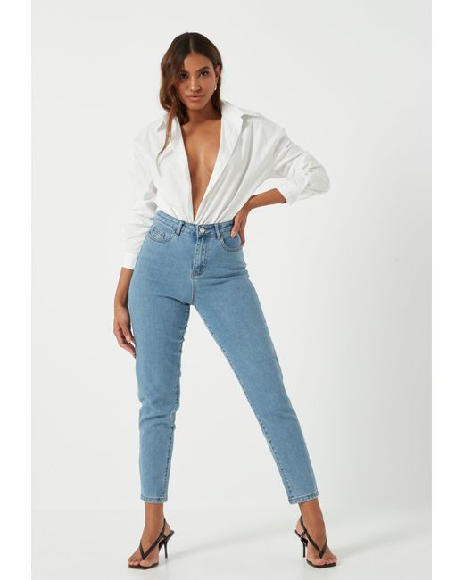 stretch denim mom jeans