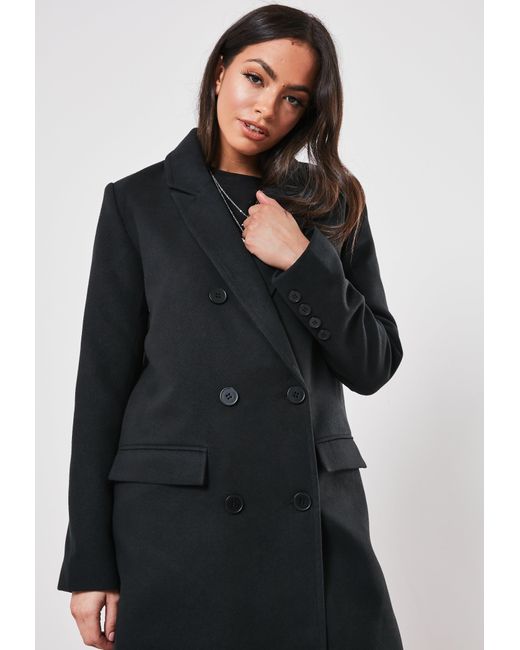 Missguided Synthetic Black Oversized Formal Coat Save 55 Lyst