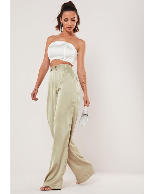 satin trousers wide leg