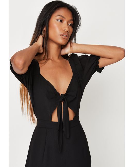 Missguided Synthetic Tie Front Cut Out 