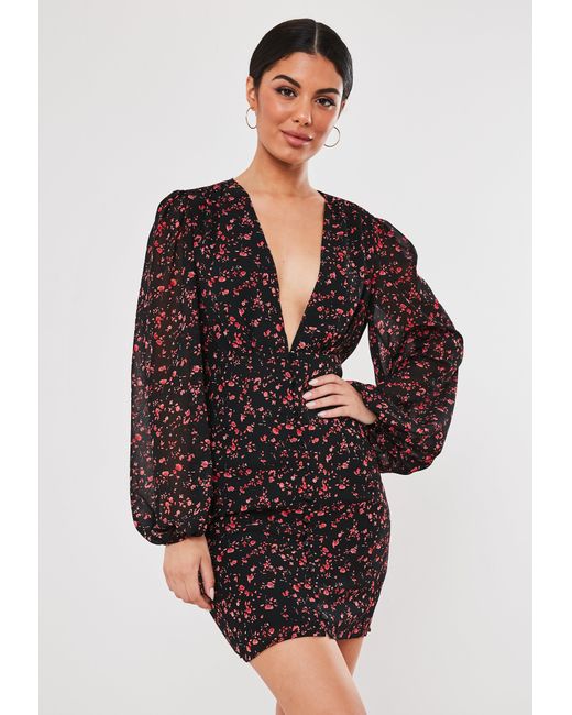 black floral milkmaid dress