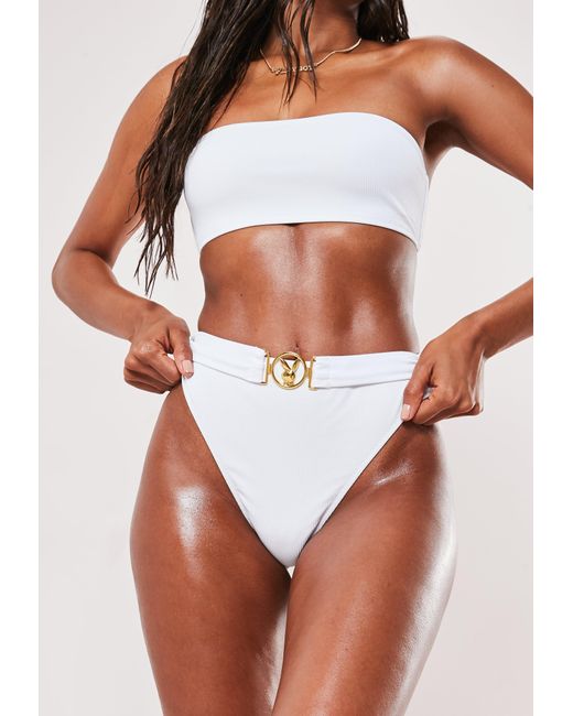 white high waisted high leg bikini bottoms