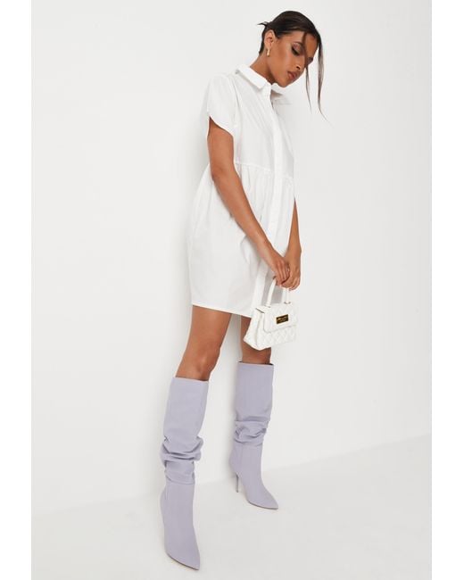 white shirt smock dress