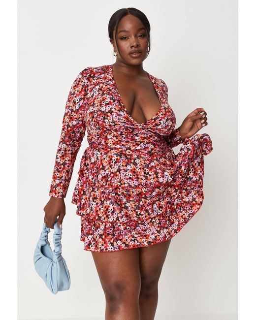 ruffle wrap mini dress