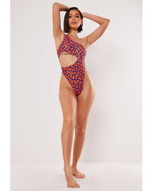 high leg leopard print swimsuit