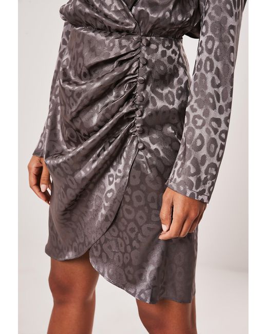 missguided satin wrap dress
