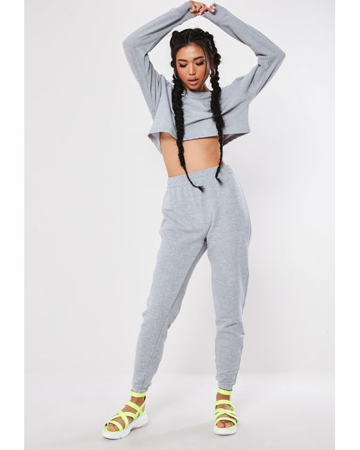cropped sweatshirt and sweatpants