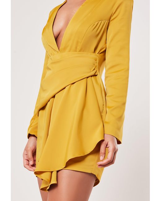 mustard blazer dress