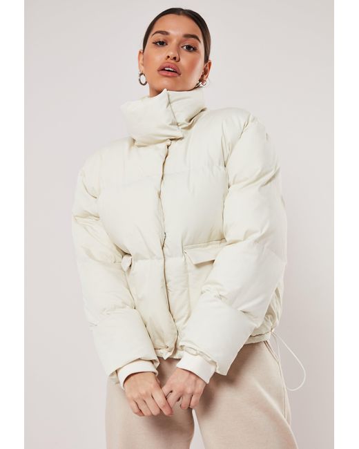 Missguided Cotton Cream Ultimate Puffer Jacket in White Lyst