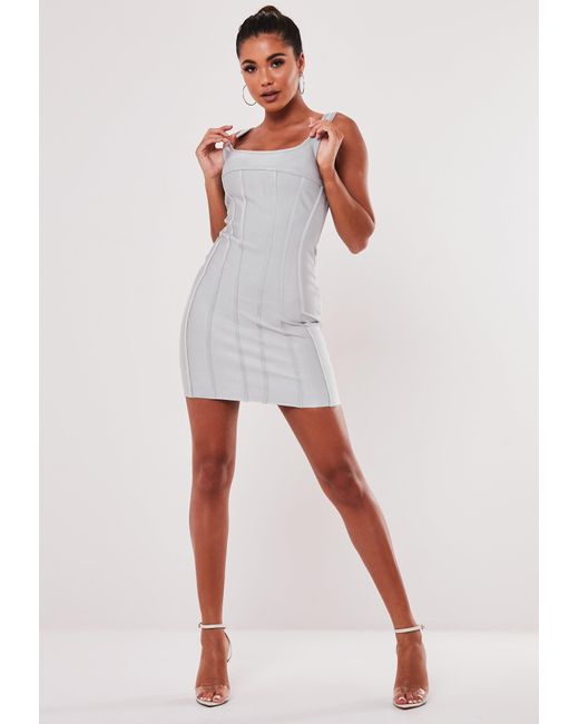 silver bodycon mini dress