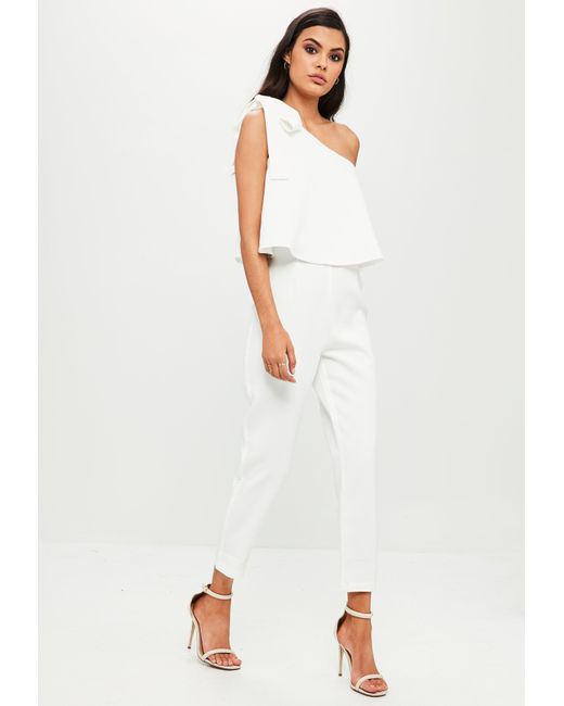 white bow jumpsuit