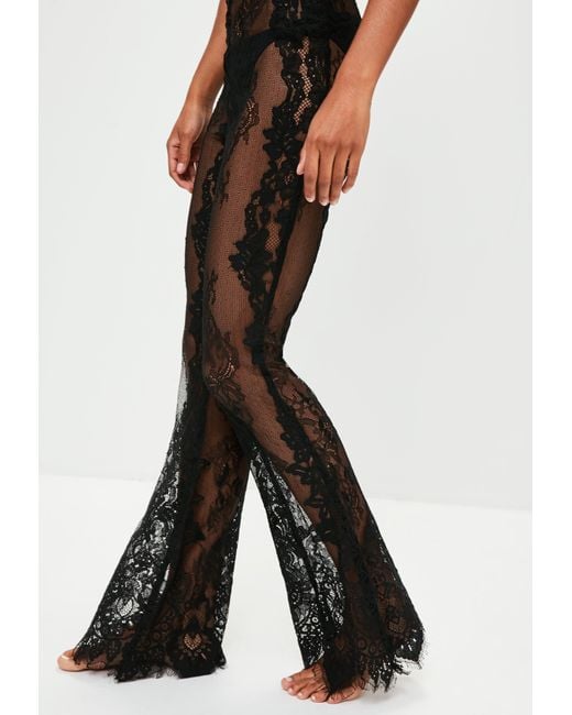 black lace beach trousers