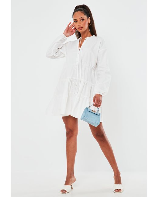 white layered smock dress