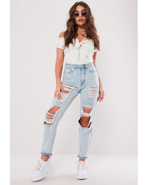 distressed mom jean
