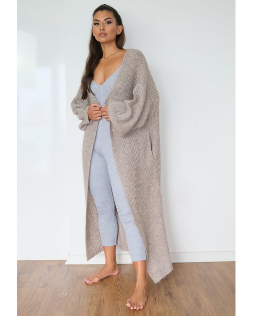 balloon sleeve maxi cardigan