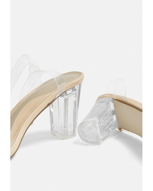 clear mid heels
