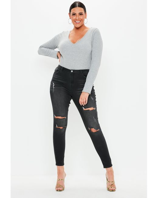 black high waisted skinny jeans plus size