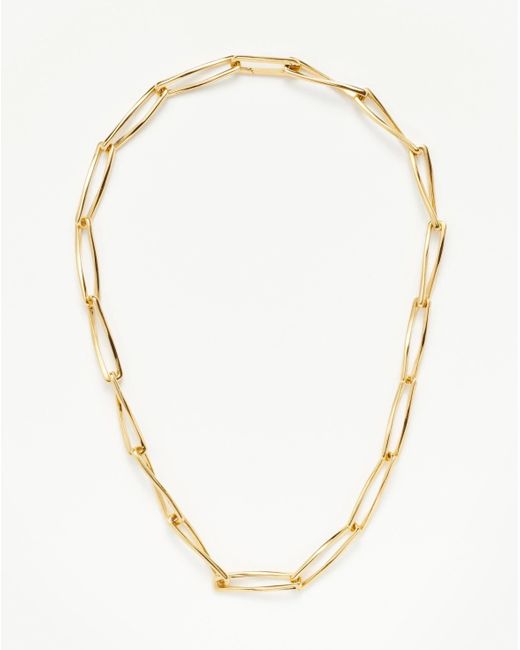 Missoma Twisted Link Chain Necklace  18ct Gold Plated in Natural  Lyst