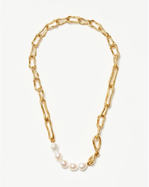 Missoma Molten Baroque Pearl Twisted Chain Necklace Lyst
