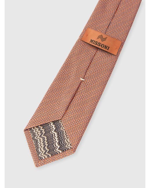 Cravate À Chevrons Obliques, Homme, Taille Missoni pour homme en coloris White