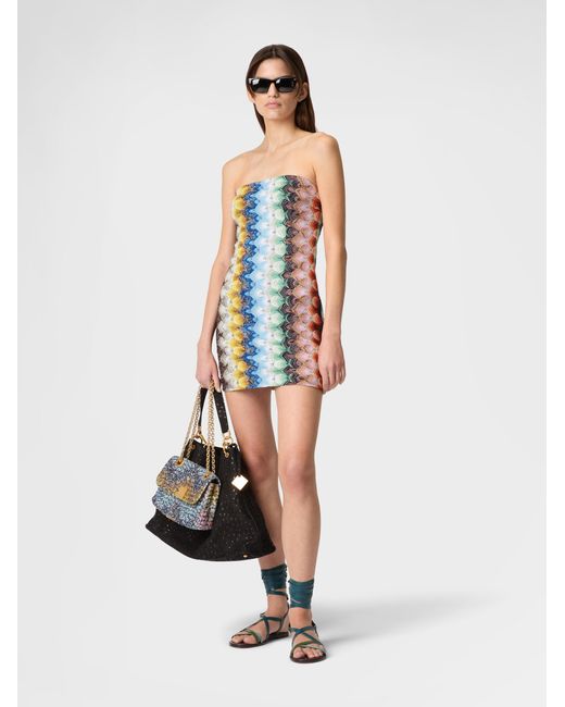 Missoni Blue Bustier Mini Dress