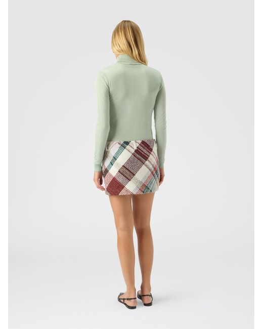 Missoni White Mini Skirt With Check Pattern