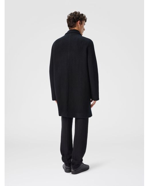Missoni Blue Double Knit Coat With Zigzag Pattern for men