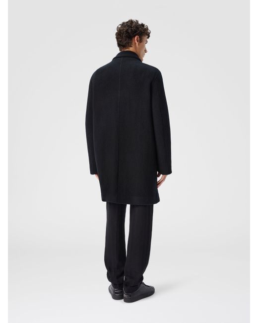 Missoni Blue Double Knit Coat With Zigzag Pattern for men