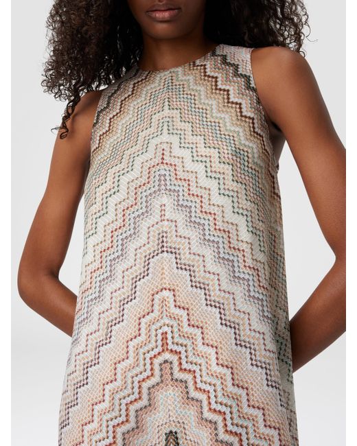 Mini-Robe En Viscose Dégradée Zig Zag, Femme, Taille Missoni en coloris Natural