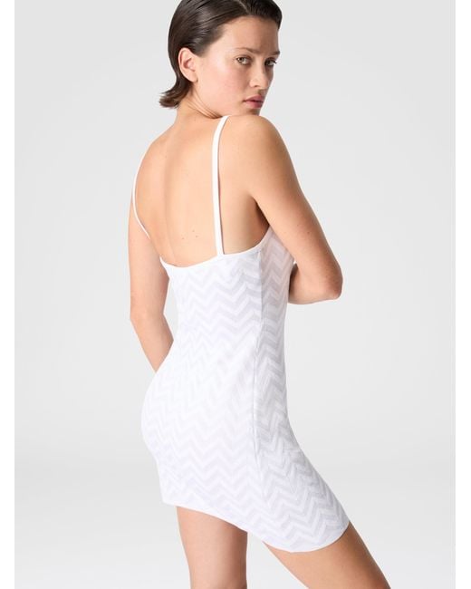 Missoni White Chevron Cotton And Viscose Mini Dress