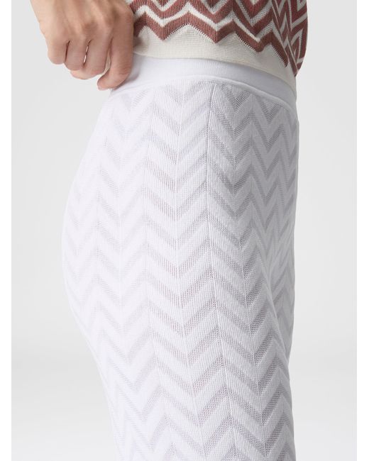 Missoni White Straight-Leg Stretch Chevron Cotton And Viscose Trousers