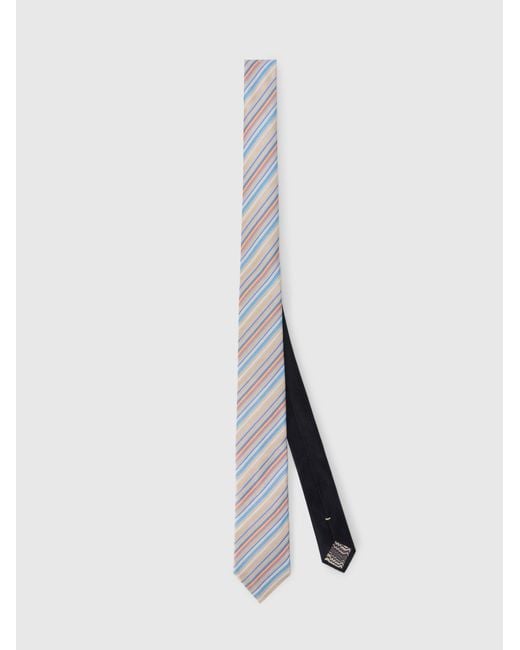 Missoni White Silk Tie With Micro Zigzag Pattern for men