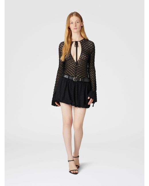 Missoni Black Mini-Rock Aus Viskose Mit Spitzenverarbeitung, Damen, Größe