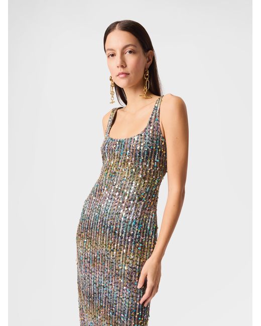 Missoni White Sleeveless Long Dress With Zigzag Texture