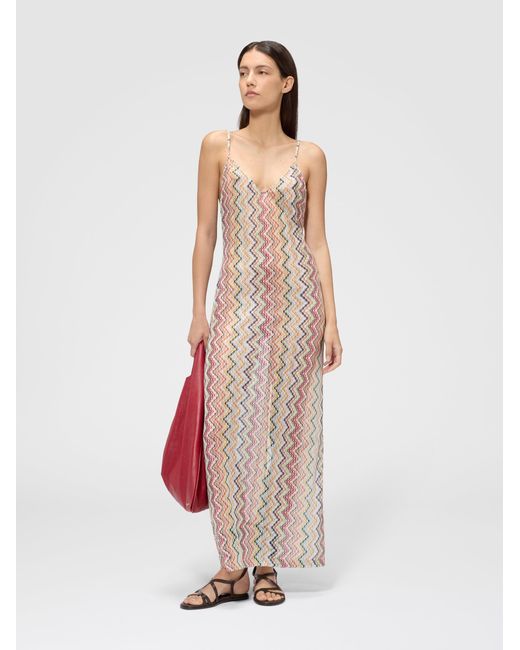 Missoni White Long Cover-Up With Thin Straps