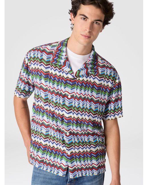 Missoni Blue Bowling Shirt for men