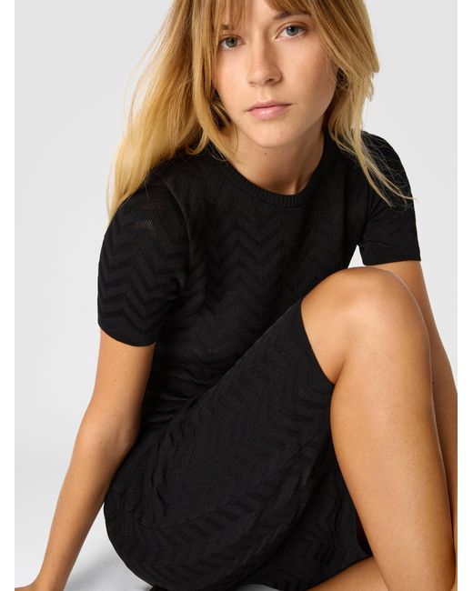 Missoni Black Chevron Cotton And Viscose Longuette Dress
