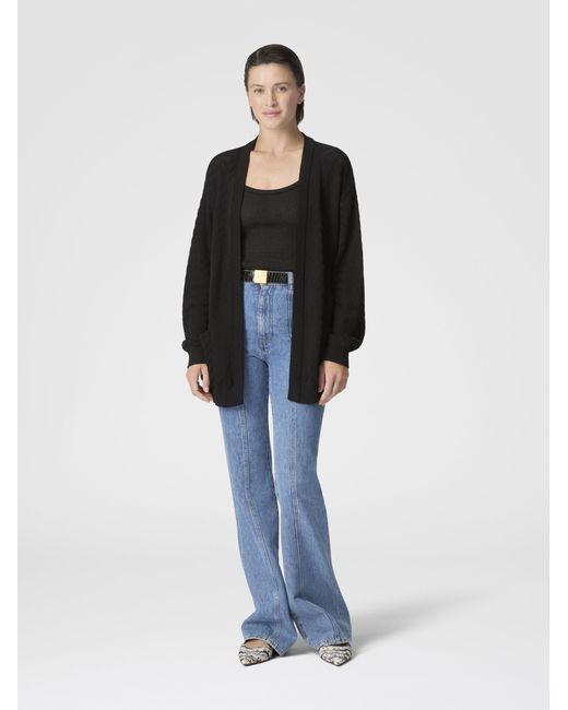 Missoni Black Chevron Cotton And Viscose Cardigan With Belt