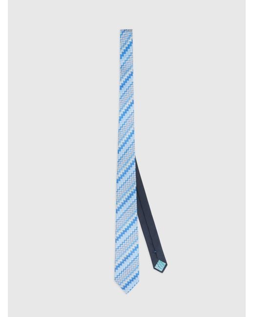 Missoni Blue Pure Silk Tie for men