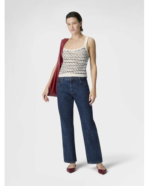 Missoni White Cashmere And Viscose Tank Top With Contrast Trim