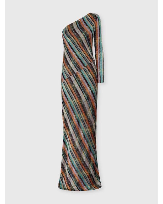 Missoni White Long One-Shoulder Dress