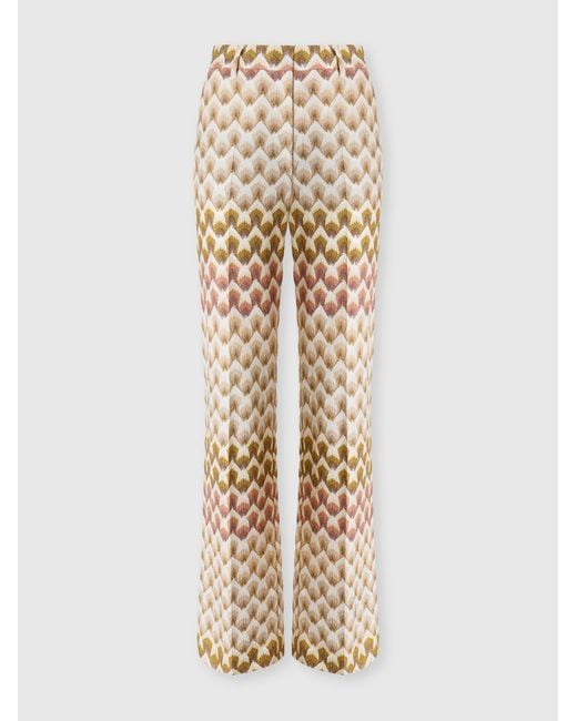 Missoni Natural Straight-Leg Viscose Lamé Trousers With Lace Motif