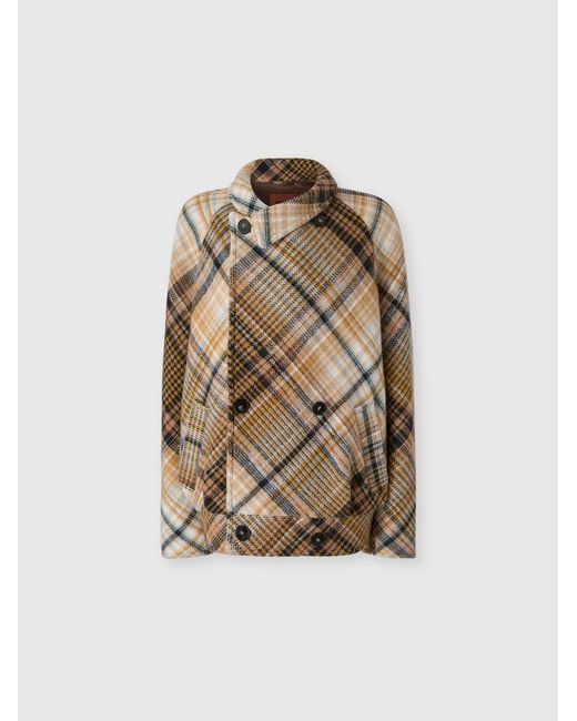 Missoni Natural Double-Breasted Raglan Jacket