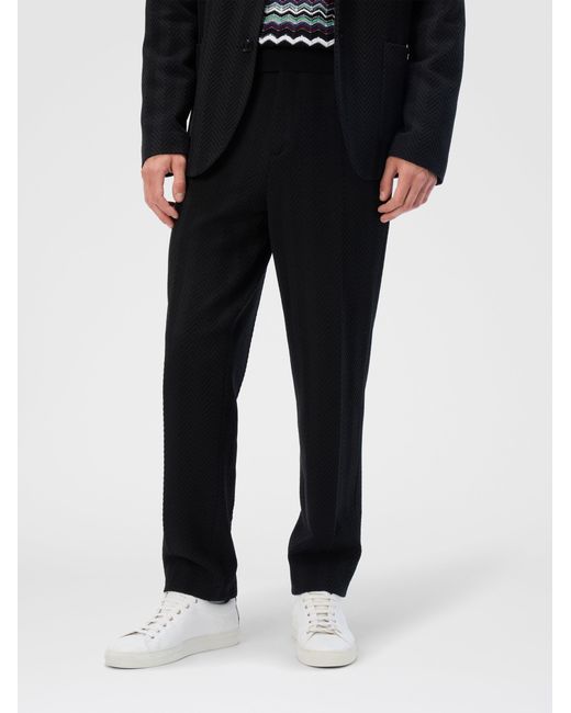 Missoni Black Straight Pants With Zigzag Pattern for men