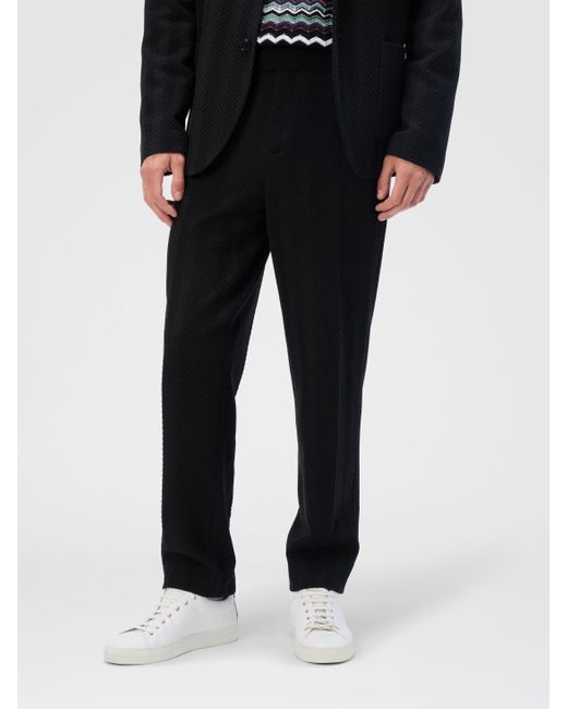 Missoni Black Straight Pants With Zigzag Pattern for men