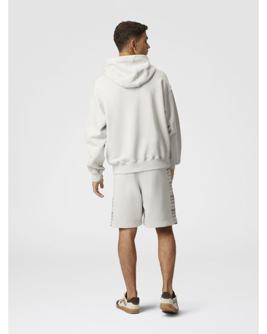 Missoni White Cotton Shorts With Zigzag Insert for men