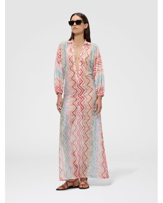 Missoni Pink Long Zig Zag Printed Cover-Up